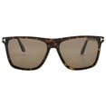 thumbnail image 1 of Tom Ford FT 0832 Plastic Mens Square Polarized Sunglasses Brown 57mm Adult, 1 of 6