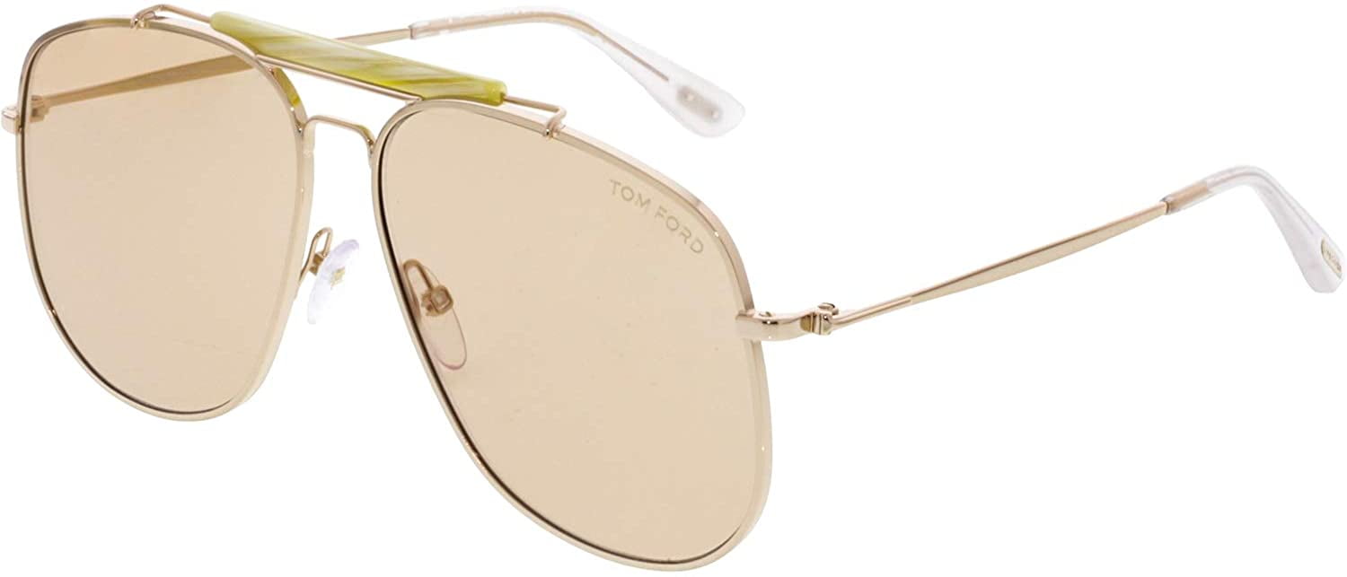 Tom Ford FT0557 28Y Shiny Rose Gold Connor Pilot Sunglasses