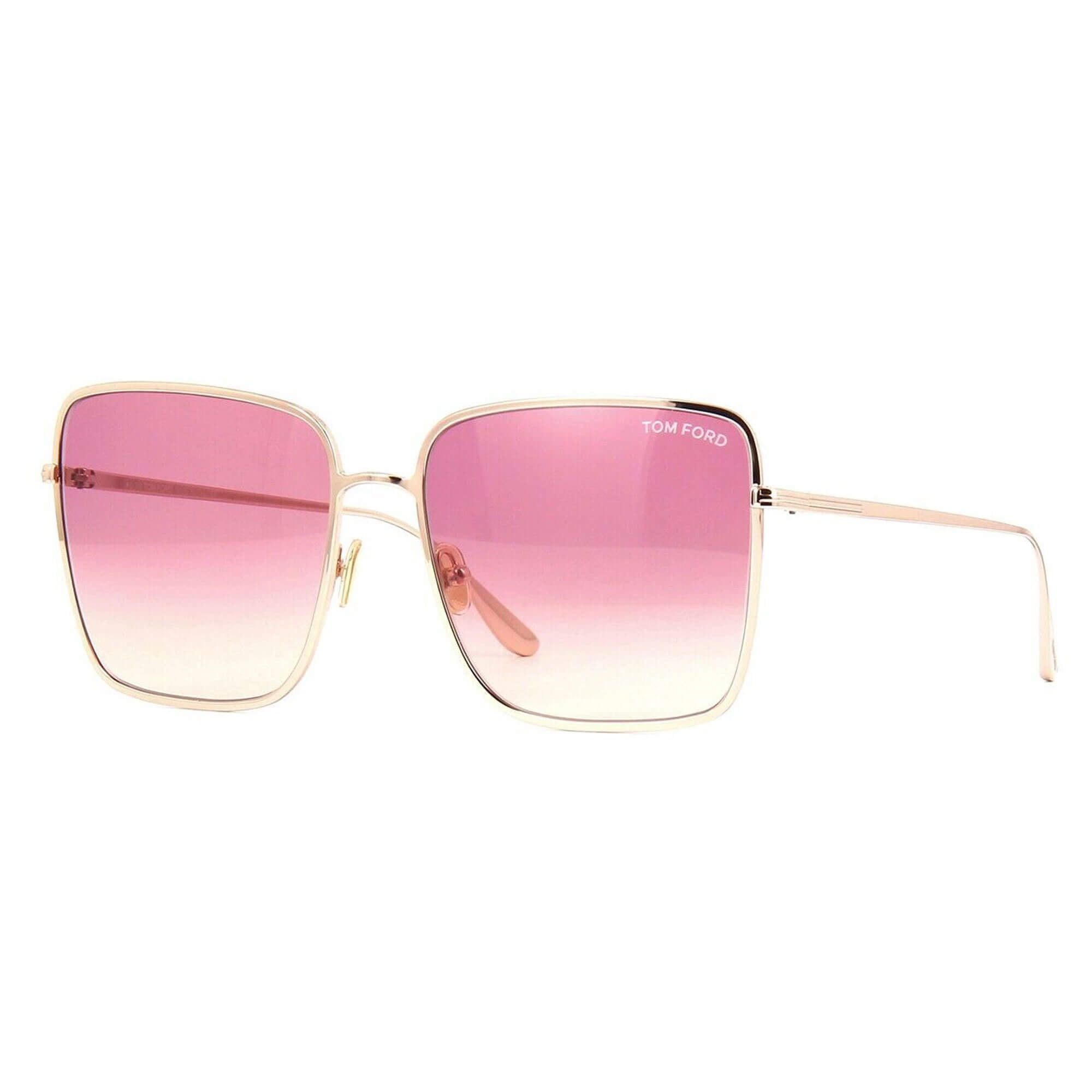 Tom FT07396028T Women's Pink Square Lenses Sunglasses -