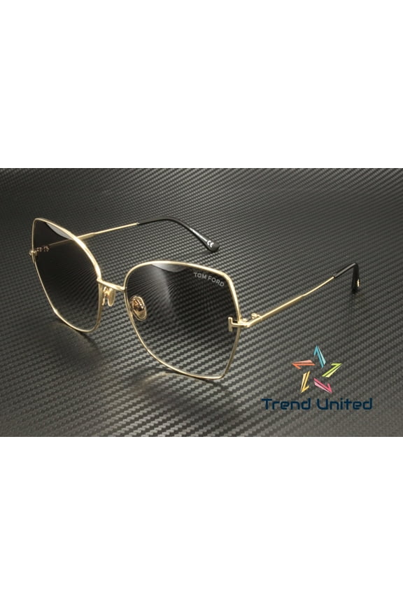 FT0951 28B Metal Shiny Rose Gold Gradient Smoke 60mm Women's Sunglasses