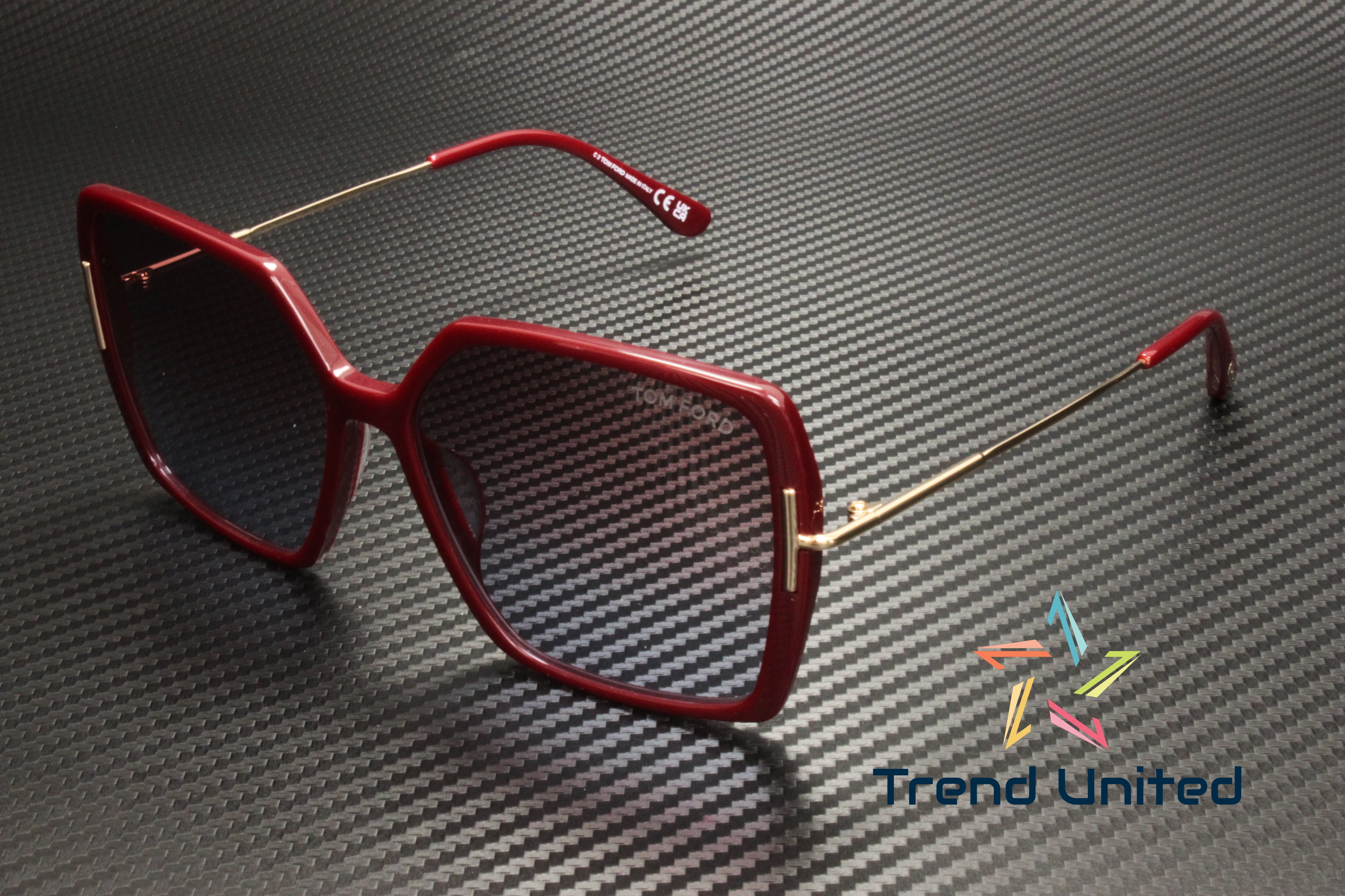 Tom Ford FT1039 69Z Plastic Shiny Bordeaux Gradient 59 mm 