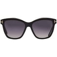 thumbnail image 1 of Tom Ford FT1087 01D Plastic Shiny Black Smoke Polarized 54 mm Women's Sunglasses, 1 of 5