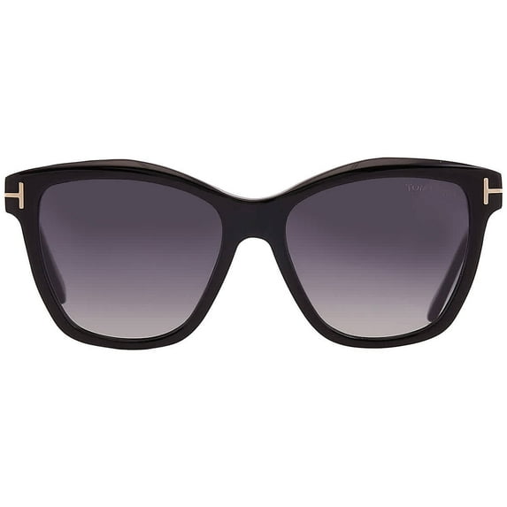 Tom Ford FT1087 01D Plastic Shiny Black Smoke Polarized 54 mm Women's Sunglasses