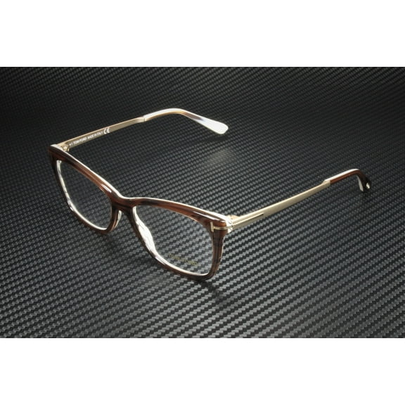 Tom Ford FT5353 050 Dark Brown Clear Lens Plastic 52 mm Women's Eyeglasses