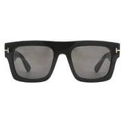Tom Ford Fausto Black Acetate Rectangular Grey Mens Sunglasses FT0711 01A 53
