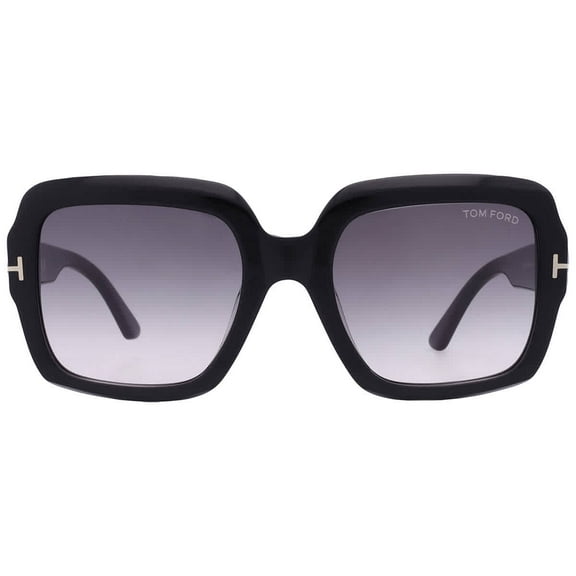 Tom Ford FT1082 01B Plastic Shiny Black Gradient Smoke 54 mm Women's Sunglasses