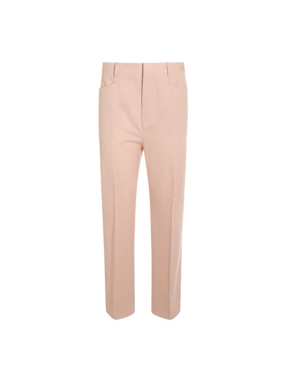 Light Pink Wool Trousers With Tailored Silhouette And Subtle Accents (Women's)