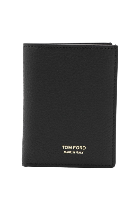 Men's Bifold Black Wallet With Textured Leather Finish Black
