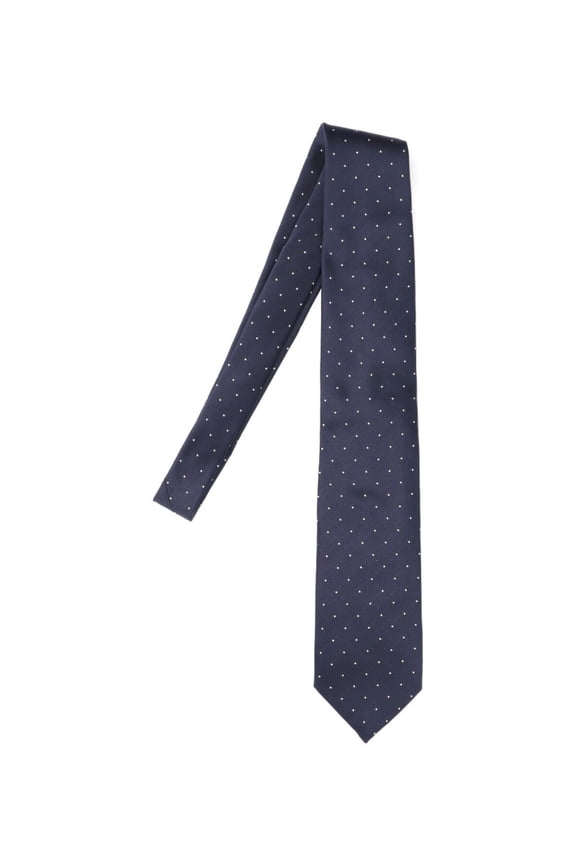 Men's Polka Dot Mulberry Silk Neck Tie Blue