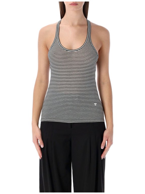 Racerback Bicolor Striped Tank Top (Women's)
