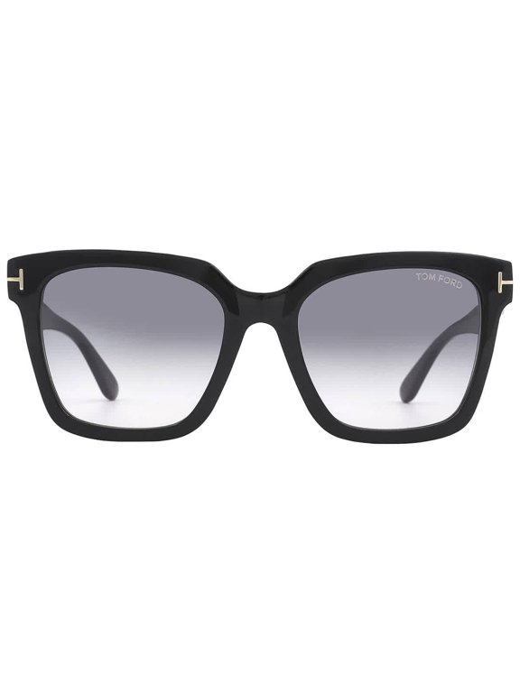 Selby Black Acetate Square Grey Gradient Women's Sunglasses FT0952 01B 55