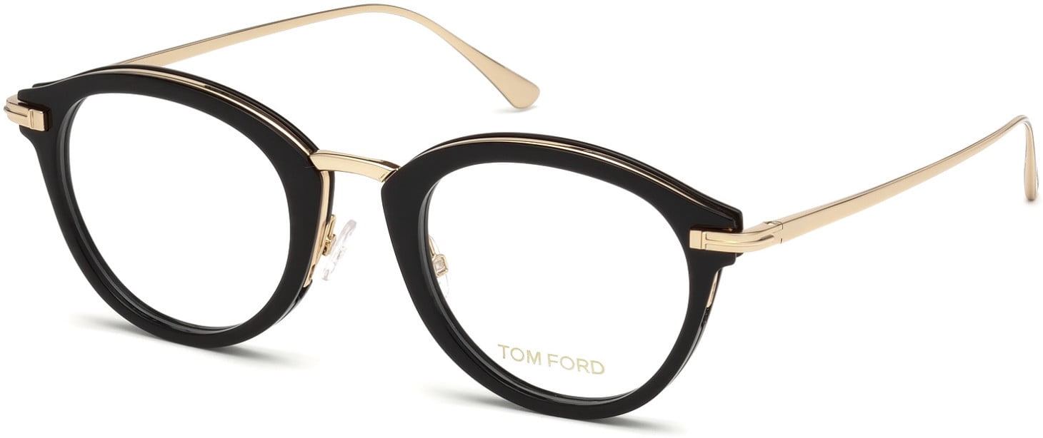 Tom Ford TF5497 5497 001 Eyeglasses Black Rose GOLD Frames 48mm 