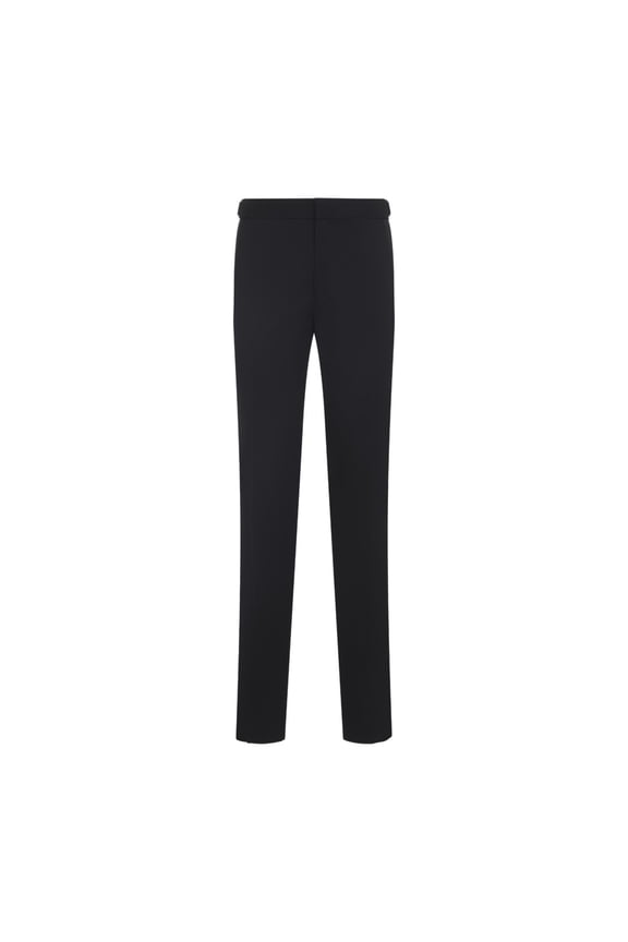 Tailored Black Wool Trousers With Adjuster Tabs (Men's)