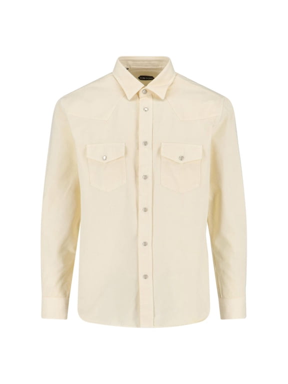 Tailored White Shirt With Structured Collar (Men's)
