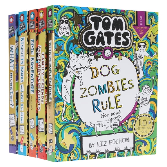 Tom Gates by Liz Pichon: Books 11-15 Collection Set - Ages 7-9 - Paperback