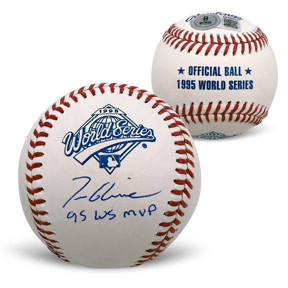 Tom Glavine Autographed Atlanta Braves 1995 World Series MVP Signed Baseball Beckett Witness Authenticated With UV Display Case
