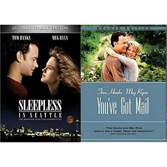 Tom Hanks & Meg Ryan You've Got Mail + Sleepless in Seattle DVD Romantic movie Set 2 pack of love collection