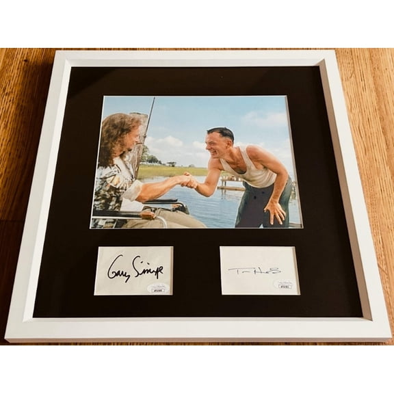 Tom Hanks and Gary Sinise autographs framed with Forrest Gump 8x10 movie photo JSA