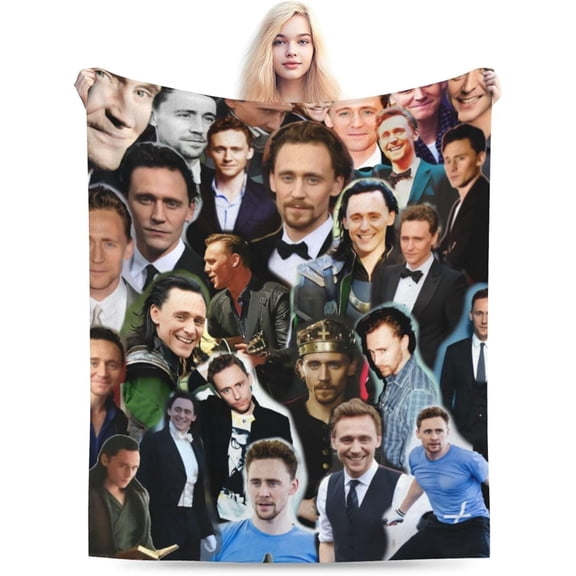 Tom Hiddleston Blanket Soft and Warm Lightweight Fluffy Throws Blankets Rug Carpet Gift for Beach Yoga Bedroom Living Room Decoration Sofa Camping Trip Dorm Decor All Season