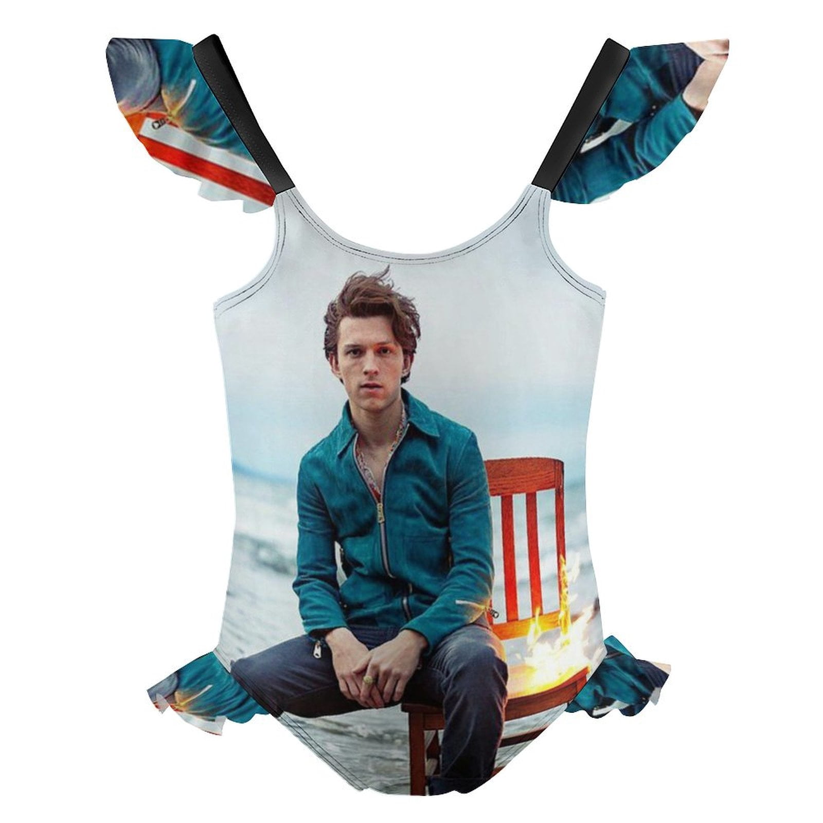 Tom Ruffel Tom Holland Girls Swimsuit Ruffle One-piece Beachwear Kids Cute ...