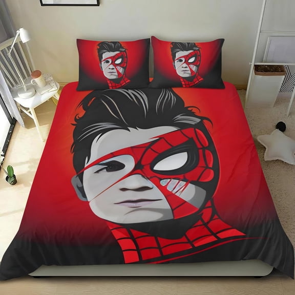 Tom Holland Themed Bed Sheet Set Three Piece Set 53x79 Inches Comfortable And Skin Friendly Unique Design Creating A Star Studded Night