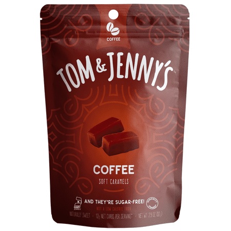 Tom & Jenny’s Soft Caramels Candy SugarFree Caramel Candy 1 Bag Coffee