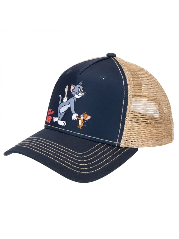 Men's Trucker Hat Sublimated Print Snapback Cap (Navy)