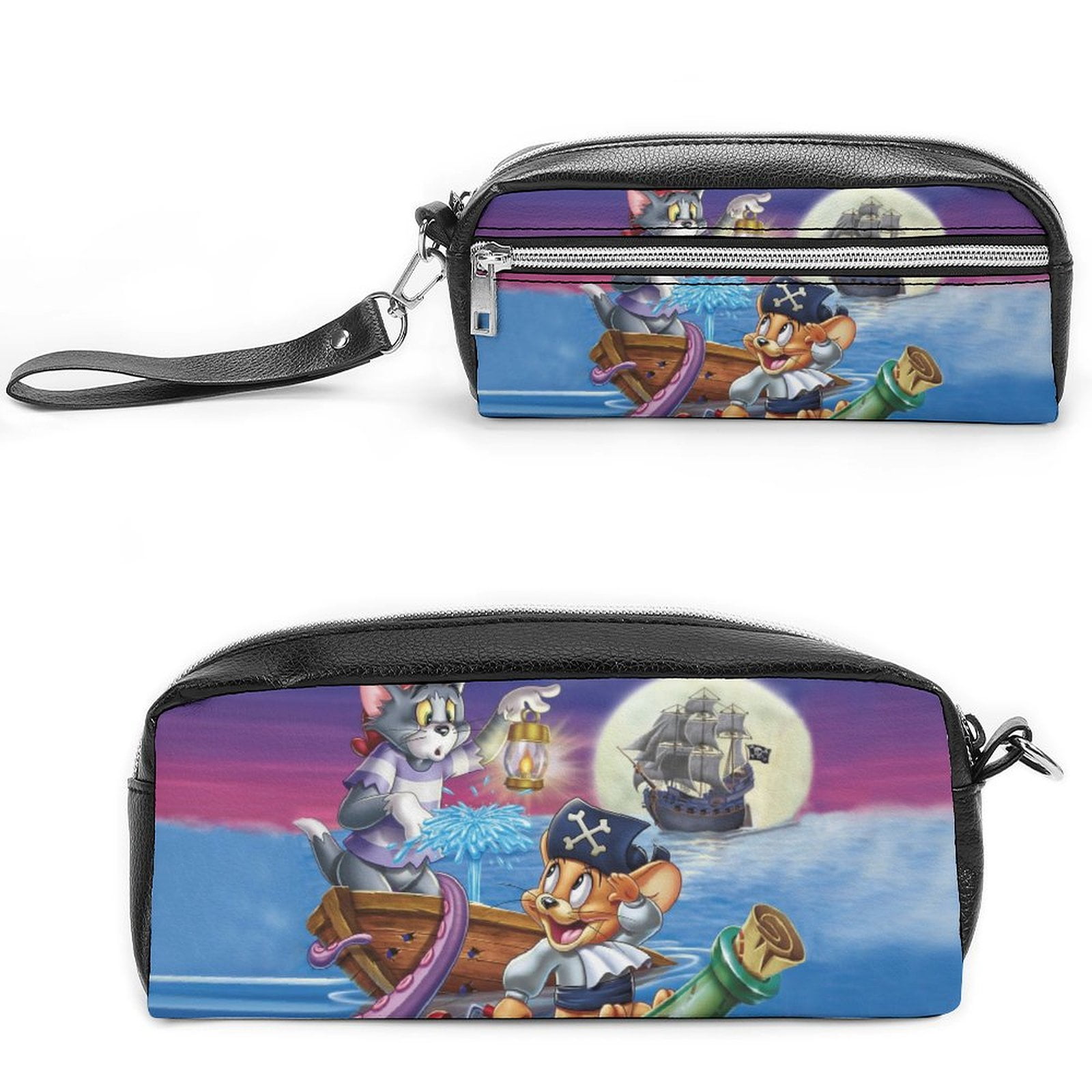 Butterfly Print Zipper Pencil Case - Oxford Cloth Pen Organizer Pouch For School & Office