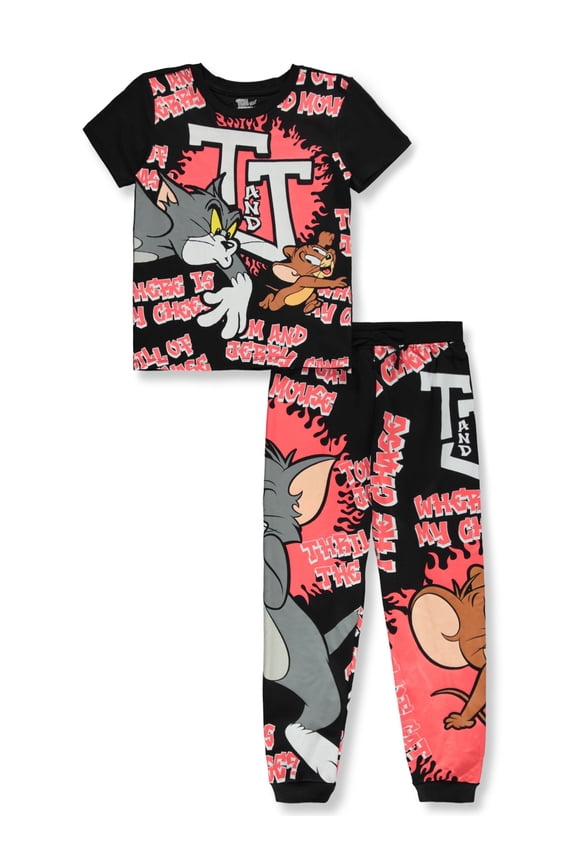 Boys' 2-Piece Joggers Set Outfit Color: black Size: 14 - 16