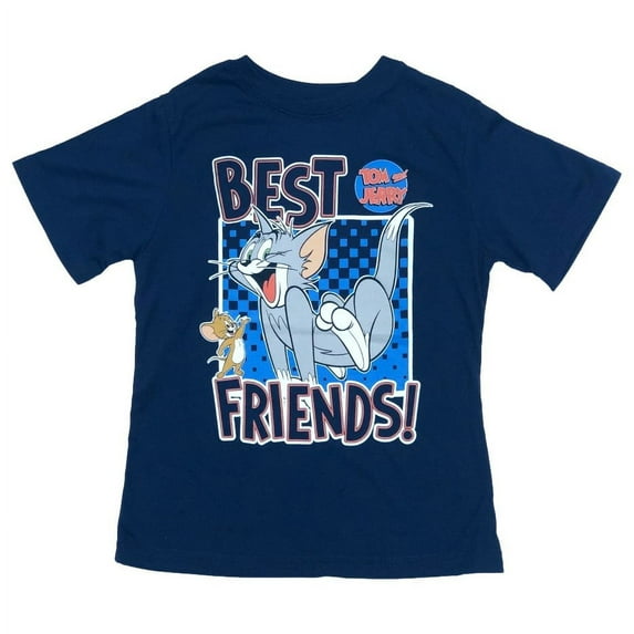 Tom & Jerry Boys Blue Best Friends Cat & Mouse T-Shirt Tee Shirt 5-6