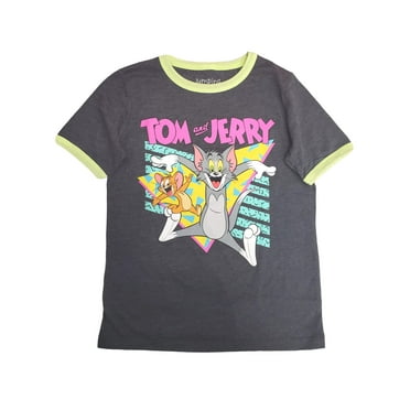 Tom & Jerry Boys Colorful Gray Short Sleeve Cat & Mouse Tee Shirt T-Shirt 6