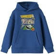 thumbnail image 1 of Tom & Jerry Characters Mashup Block Layout Long Sleeve Royal Blue Boy's Hooded Sweatshirt-Medium, 1 of 7