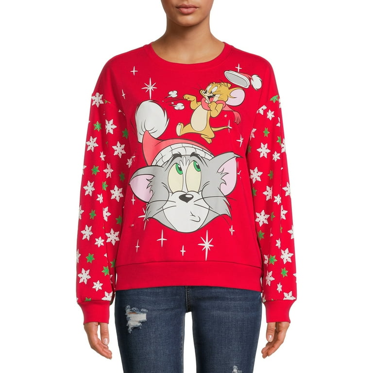 Tom Jerry Juniors Christmas Light Up Sweatshirt Walmart