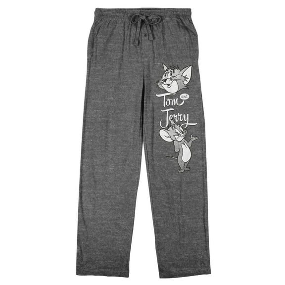 Tom & Jerry Logo Men's Graphite Heather Sleep Pajama Pants-Medium