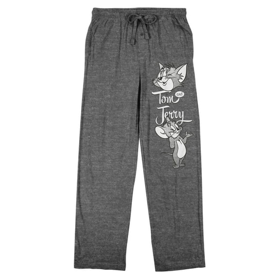 Tom & Jerry Logo Men's Graphite Heather Sleep Pajama Pants-XL