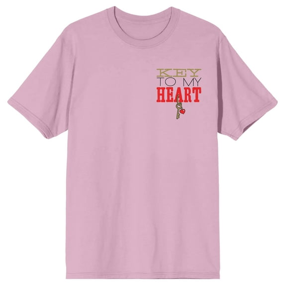 Tom & Jerry Love Key Crew Neck Short Sleeve Cradle Pink Women's T-shirt-Medium