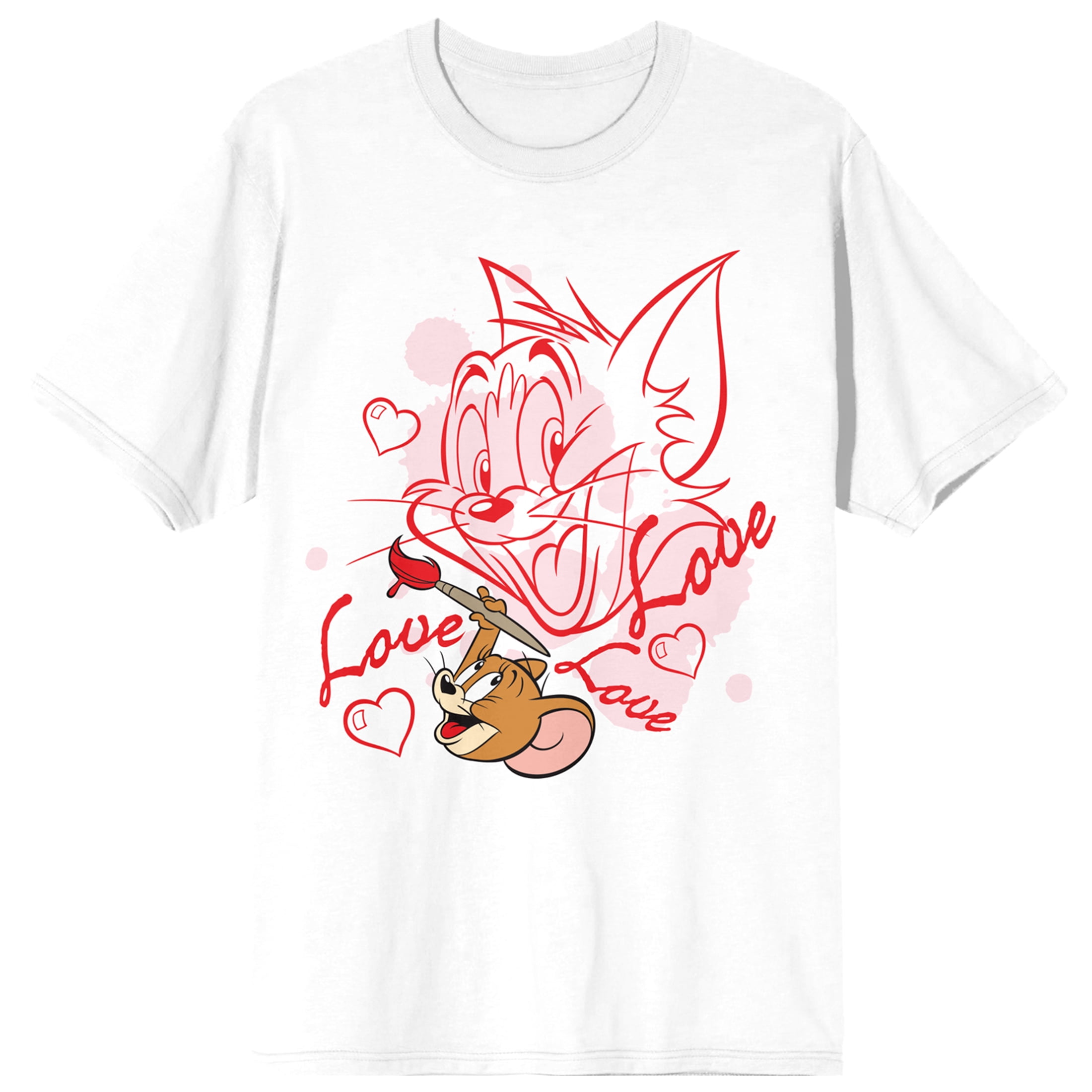 最新 Tom & Neck Crew Sleeve Short White Women's Sketch Love Jerry Dance
