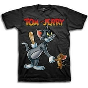 Tom & Jerry Mens' Crewneck T-Shirt- Unisex Adult Sizes