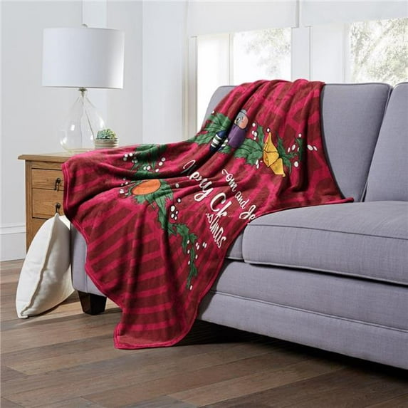 The Northwest 1TAJ-23600-0005-OOF 50 x 60 in. Warner Bros. Tom & Jerry Merry Christmas Silk Touch Throw Blanket