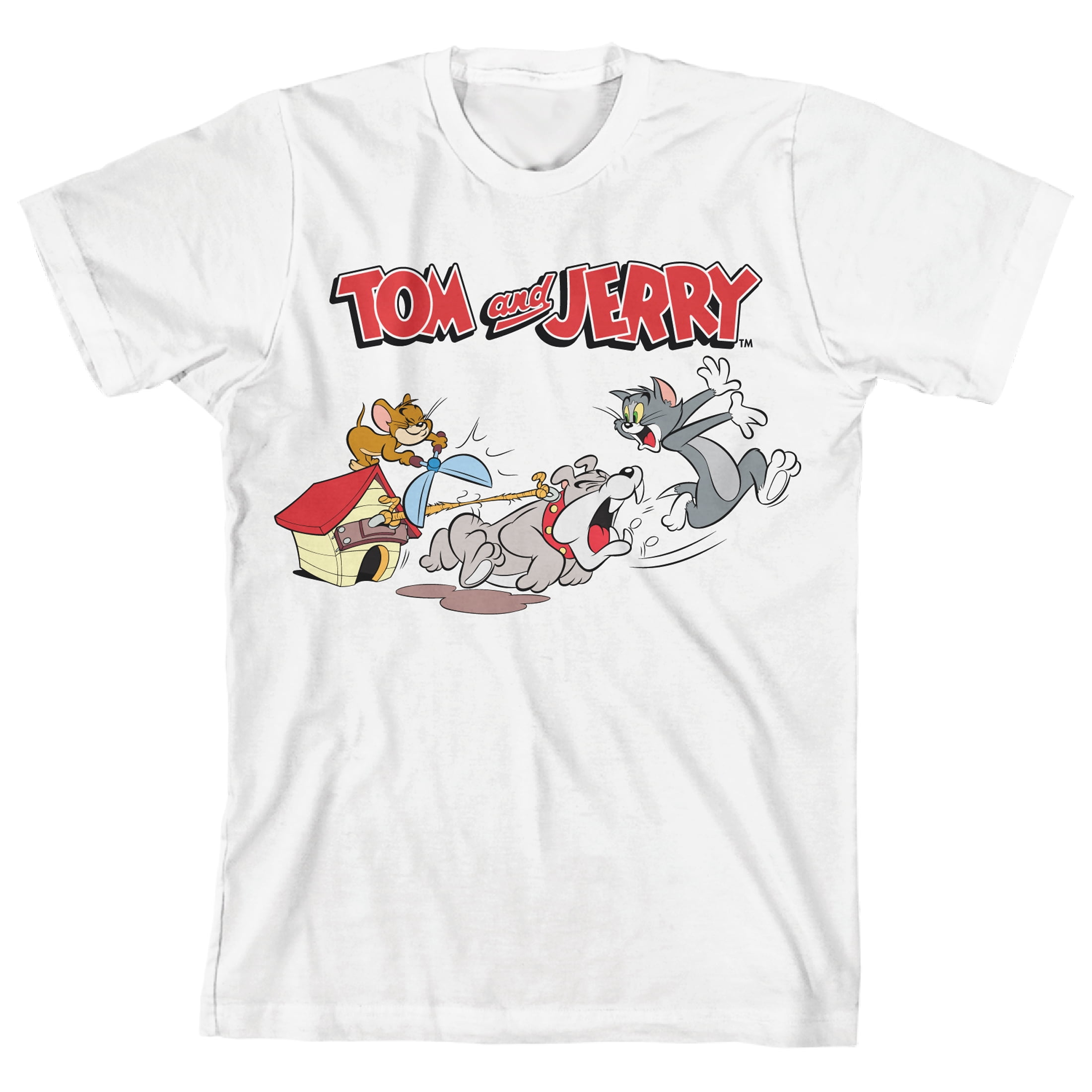 Tom & Jerry Spike Chasing Tom Crew Neck Short Sleeve Toddler Boy's