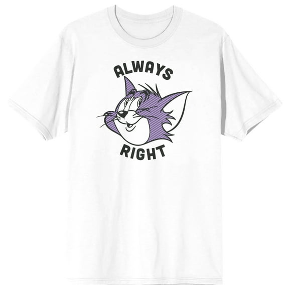 Tom & Jerry Tom is Always Right Mens White Graphic Tee - 4XLB