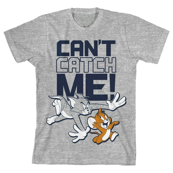 Tom & Jerry You Can't Catch Me! Youth Athletic Heather Graphic Tee-XL