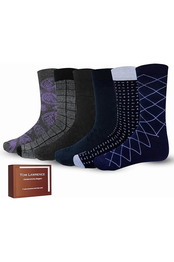 Men's Dress Socks, Premium Cotton, 6-Pack