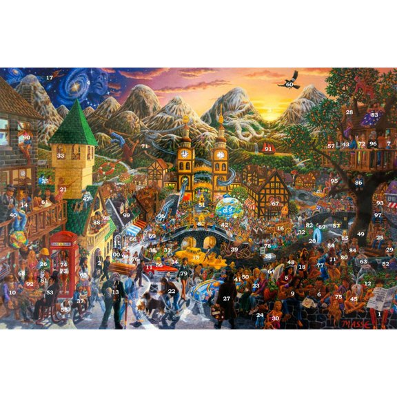 Tom Masse Magical Mystery Tour 100 Beatles Songs Laminated Poster (24 x 36)