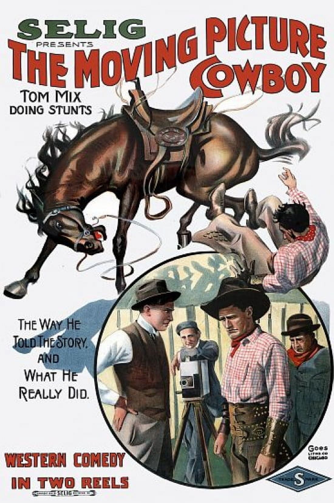 Tom Mix Moving Picture Cowboy Vintage Movie Canvas Art - (18 x 24)