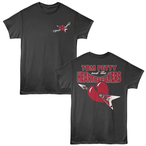 Tom Petty Broken Heart Men's T Shirt (Charcoal, AdultS)
