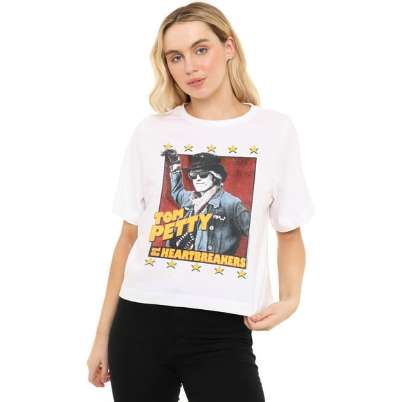 Tom Petty Change Of Heart Women's Boxy Cropped T-Shirt Casual Graphic Tee