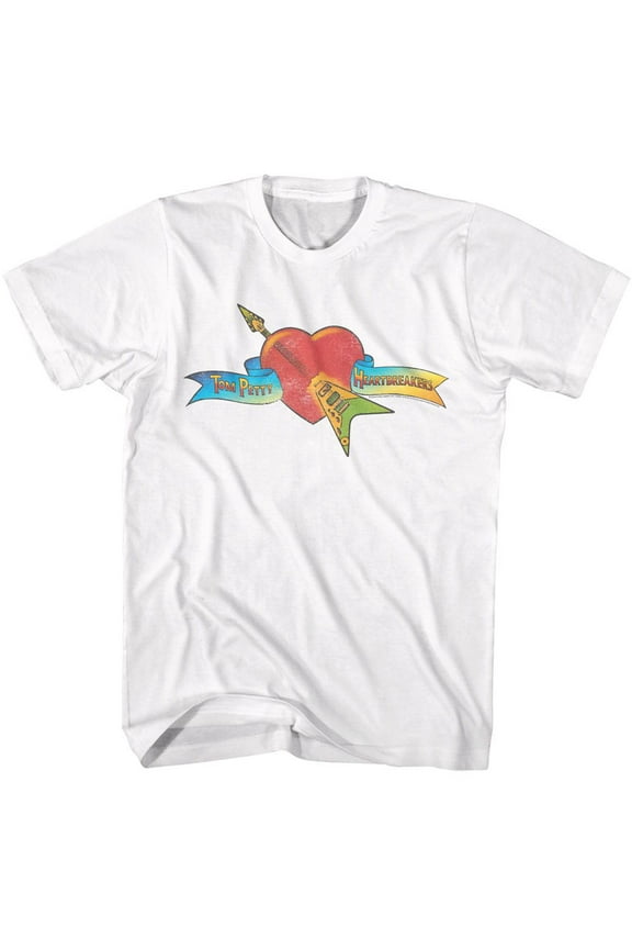 Tom Petty Heart Logo White Adult T-Shirt