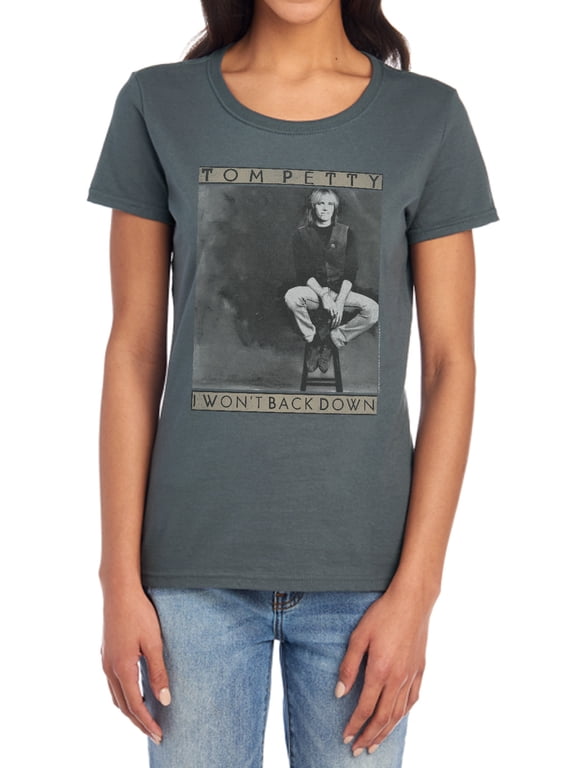 Tom Petty I Won't Back Down Women's T Shirt, Charcoal, Medium