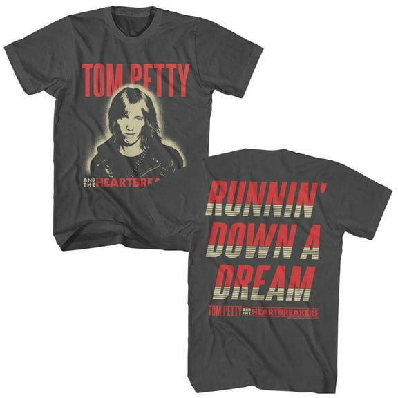 Tom Petty Runnin' Down A Dream Men's T Shirt (Charcoal, AdultM)